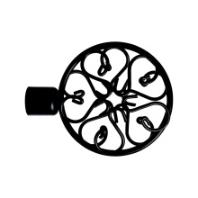 Black wrought iron flower curtain rod direct sale